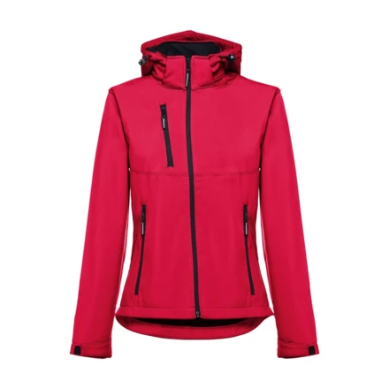 THC ZAGREB WOMEN. Women's softshell jacket with detachable hood and rounded back hem (NPS-30181-105-S)