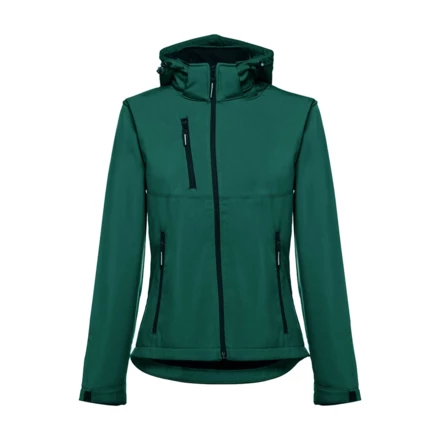 THC ZAGREB WOMEN. Women's softshell jacket with detachable hood and rounded back hem (NPS-30181-129-S)
