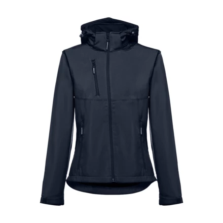 THC ZAGREB WOMEN. Women's softshell jacket with detachable hood and rounded back hem (NPS-30181-134-S)