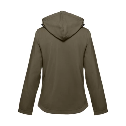 THC ZAGREB WOMEN. Women's softshell jacket with detachable hood and rounded back hem (NPS-30181-149-L)