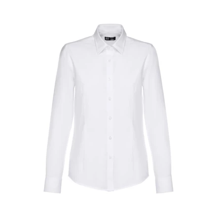 THC TOKYO WOMEN WH. Women's long-sleeved oxford shirt with pearl coloured buttons. White (NPS-30197-106-L)