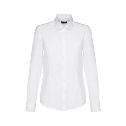THC TOKYO WOMEN WH. Women's long-sleeved oxford shirt with pearl coloured buttons. White (NPS-30197-106-S)