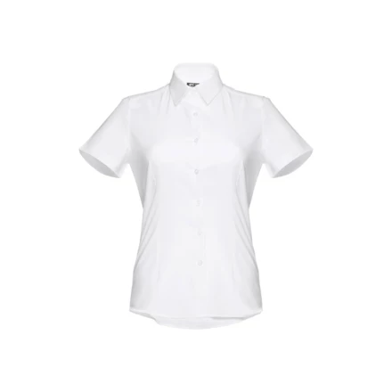 THC LONDON WOMEN WH. Kurzärmeliges Oxford-Hemd für Damen. Weiße Farbe (NPS-30201-106-S)