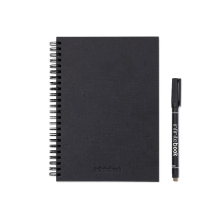 STARTER KIT INFINITEBOOK A5 PLANNER TEXTURE. Zestaw zawierający „Infinitebook” w twardej oprawie, 1 zestaw do czyszczenia, 1 marker i 1 uchwyt na długopis (NPS-33210-103)