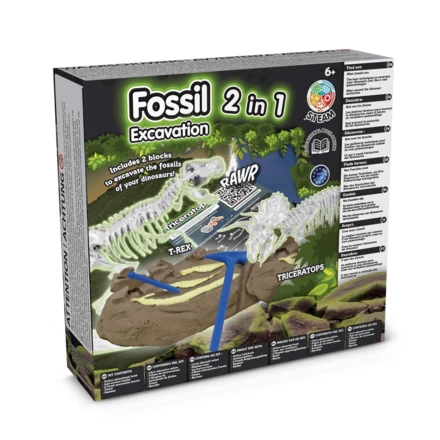 2 in 1 Fossil Excavation Kit I. Educational game for children (NPS-35823-100)