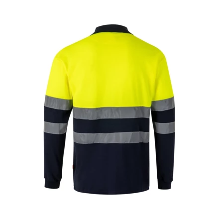 VL PLUTO. Dwukolorowa koszulka polo piqué (150 g/m²) z długim rękawem, z bawełny (55%) i poliestru (45%) (NPS-36139-204-2XL)