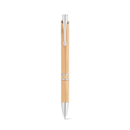 BETA BAMBOO. Bamboo ball pen with clip and metal trim (NPS-81011-160)