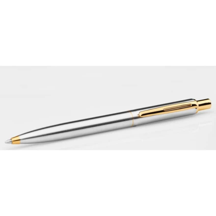 SILVERIO. Stainless steel ball pen with glossy body and clip (NPS-81170-107)
