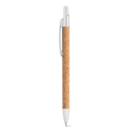 NATURA. Cork and recycled aluminum (100% rAL) ball pen with clip (NPS-91647-160)
