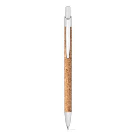NATURA. Cork and recycled aluminum (100% rAL) ball pen with clip (NPS-91647-160)