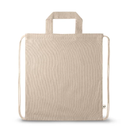 RISSANI. Drawstring bag with recycled cotton (70%) and polyester (30% rPET) (140 g/m²) (NPS-92936-160)