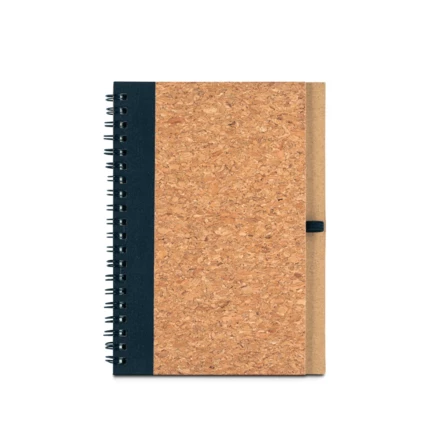 VICENTE. B6 notebook in cork and recycled polyester (100% rPET) with ballpoint pen (NPS-93285-103)