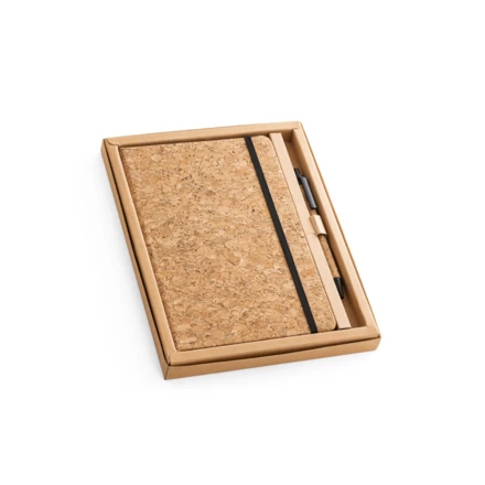 FREUD. A5 notepad and ballpoint pen set in cork (NPS-93578-160)