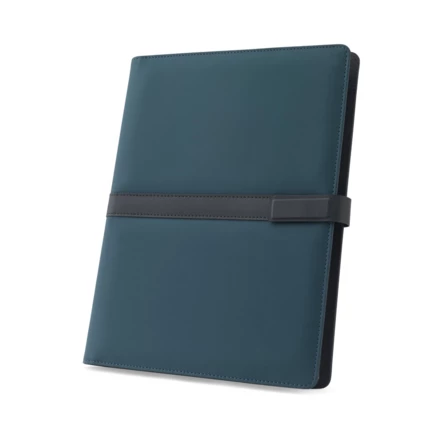 SANDERSON FOLDER. Teczka A4 z PU (50% z recyklingu) z magnetycznym zamknięciem i notatnikiem ze stronami w linie (NPS-93656-104)