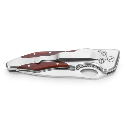 LAWRENCE. Pocket knife in stainless steel and wood (NPS-94030-170)