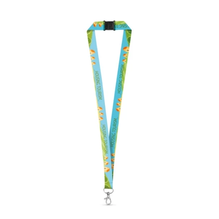 DOVER. SET Lanyard SUBLIMATION Long II (20 mm) in recycled polyester (100% rPET) with Hook Trigger Snap 20 mm and safety lock (NPS-94973-106)