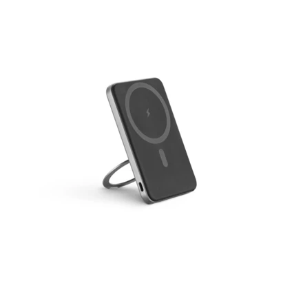 WARSHEL 5. Magnetyczny power bank 5'000 mAh z superszybką ładowarką bezprzewodową 15 W z recyklingowanego ABS (100% rABS) z podstawką (NPS-97142-133)