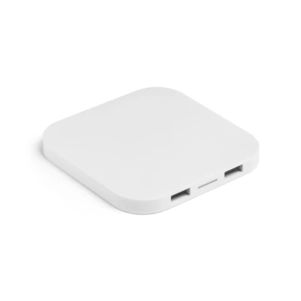 CAROLINE. Superfast 15W wireless charger with HUB 2 USB-A ports in recycled ABS (60% rABS) (NPS-97903-106)