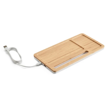 MOTT. Schreibtisch-Organizer mit 15W wireless Ladegerät aus Bambus und ABS (NPS-97911-160)