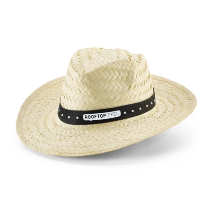 EDWARD POLI. Natural straw hat with polyester ribbon (NPS-99084-106)