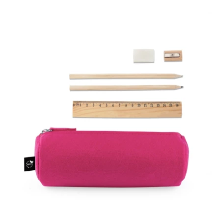 NOMAD. Wielofunkcyjne etui z filcu pochodzącego z recyklingu (100% rPET) z linijką, ołówkami, gumką i temperówką (NPS-11196-102)