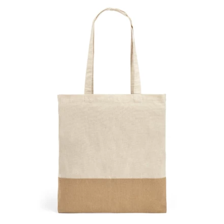 MERCAT. Torba ze 100% bawełny (160 g/m²) z detalami z imitacji juty (NPS-92882-160)