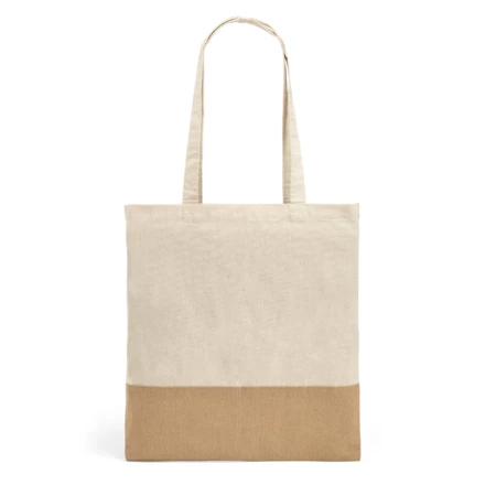 MERCAT. Torba ze 100% bawełny (160 g/m²) z detalami z imitacji juty (NPS-92882-160)