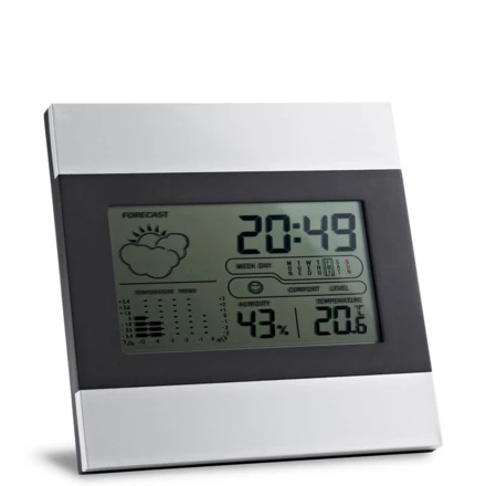 DENE. Biurkowa stacja pogodowa z ekranem LCD z aluminium i ABS (NPS-97070-127)