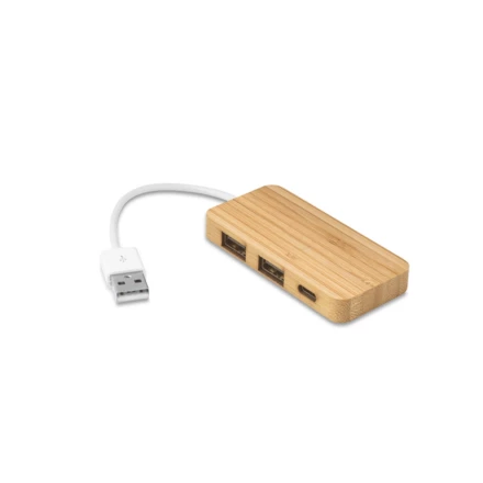 MOSER. HUB z 2 portami USB-A i 1 portem USB-C z bambusa (NPS-97127-160)