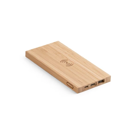 FITCH. Power bank 5.000 mAh z bezprzewodową ładowarką 5W z bambusową (NPS-97909-160)