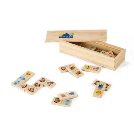 DOMIN. Drewniana gra domino dla dzieci z 28 figurami zwierząt (NPS-98074-150)