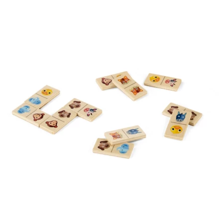 DOMIN. Drewniana gra domino dla dzieci z 28 figurami zwierząt (NPS-98074-150)