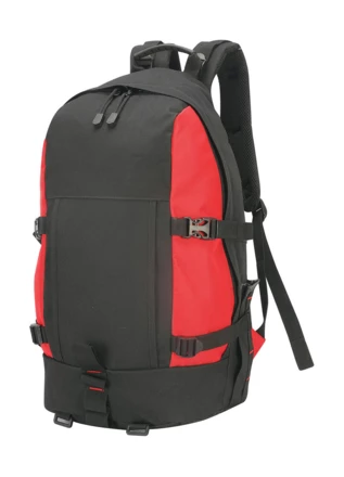 black, red