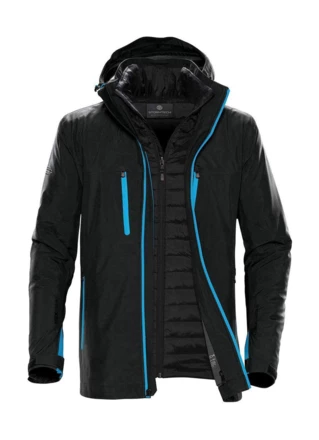 black, electric blue