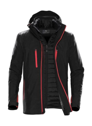 black, bright red