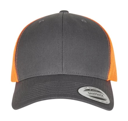 charcoal, neon orange