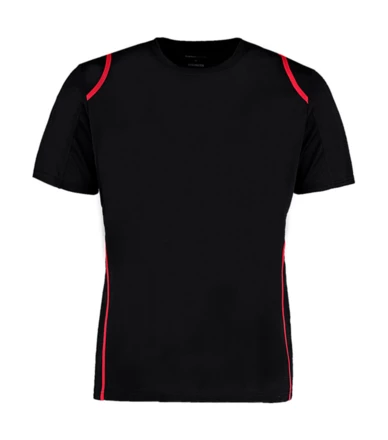 black, red