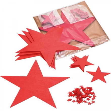 Zestaw podkładek z filcu gwiazdki - czerwony - (NMC-93359-05)