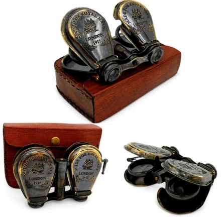 Mosiężna Lornetka Retro w Skórzanym Etui - BN863 (NMT-324989)