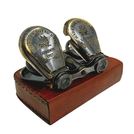 Mosiężna Lornetka Retro w Skórzanym Etui - BN863 (NMT-324989)