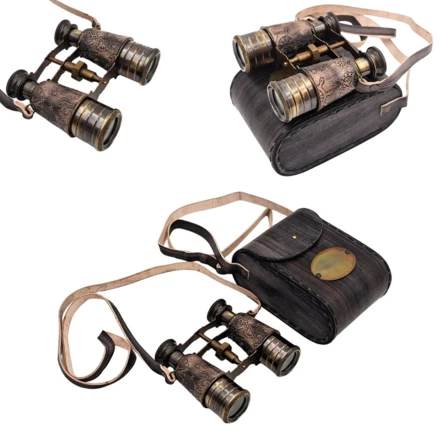 Lornetka Mosiężna Retro w Skórzanym Etui - BCL217 (NMT-324521)