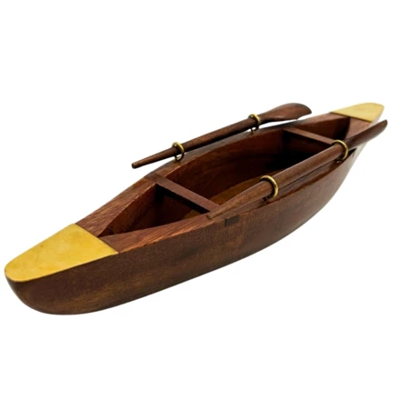 Model Łódka Dekoracyjna Drewniana 25cm - Ozdoba na biurko – 717013 (NMT-229903)