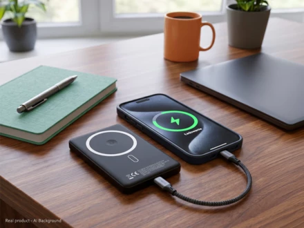 Magnetyczny Power Bank MAGNETIQ 239310801 - czarny (NJG-239310801)