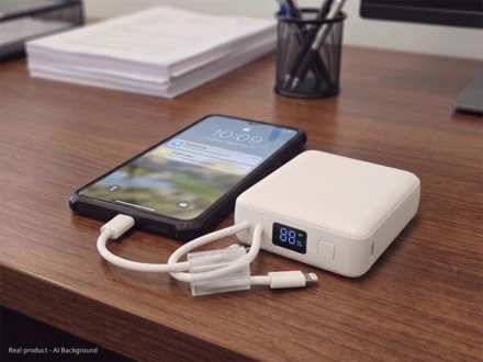 Kompaktowy Power Bank LOOP 239212322 - biały (NJG-239212322)