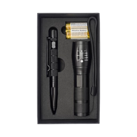 Zestaw latarka z długopisem Noctis, czarny (NPB-R17576.02)