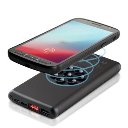 Bezprzewodowy power bank 10000 mAh Mauro Conti z przyssawkami, ładowarka bezprzewodowa 10W | Stef (NAX-V4833-03)