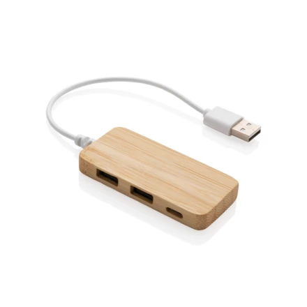 Bambusowy hub USB 2.0 z USB typu C (NAX-P308.739)