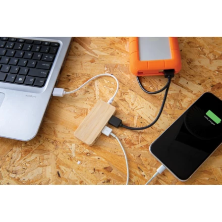 Bambusowy hub USB 2.0 z USB typu C (NAX-P308.739)
