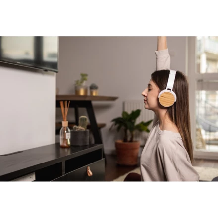 Foldable wireless headphones, bamboo details | Hollie (NAX-V0190-02)