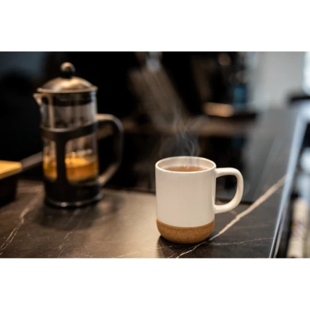 Ceramic mug 370 ml with cork detail | Kate (NAX-V8297-02)